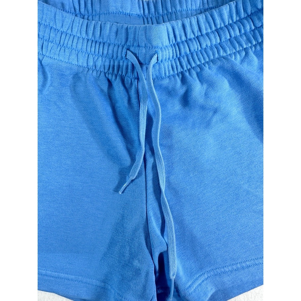 Adidas Blue French Terry Logo Drawstring Athletic Shorts Women's Size Small - Picture 4 of 9